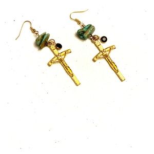 Complimentary gift . Turquoise Cross Earrings